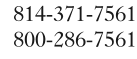 814-371-7561 800-286-7561